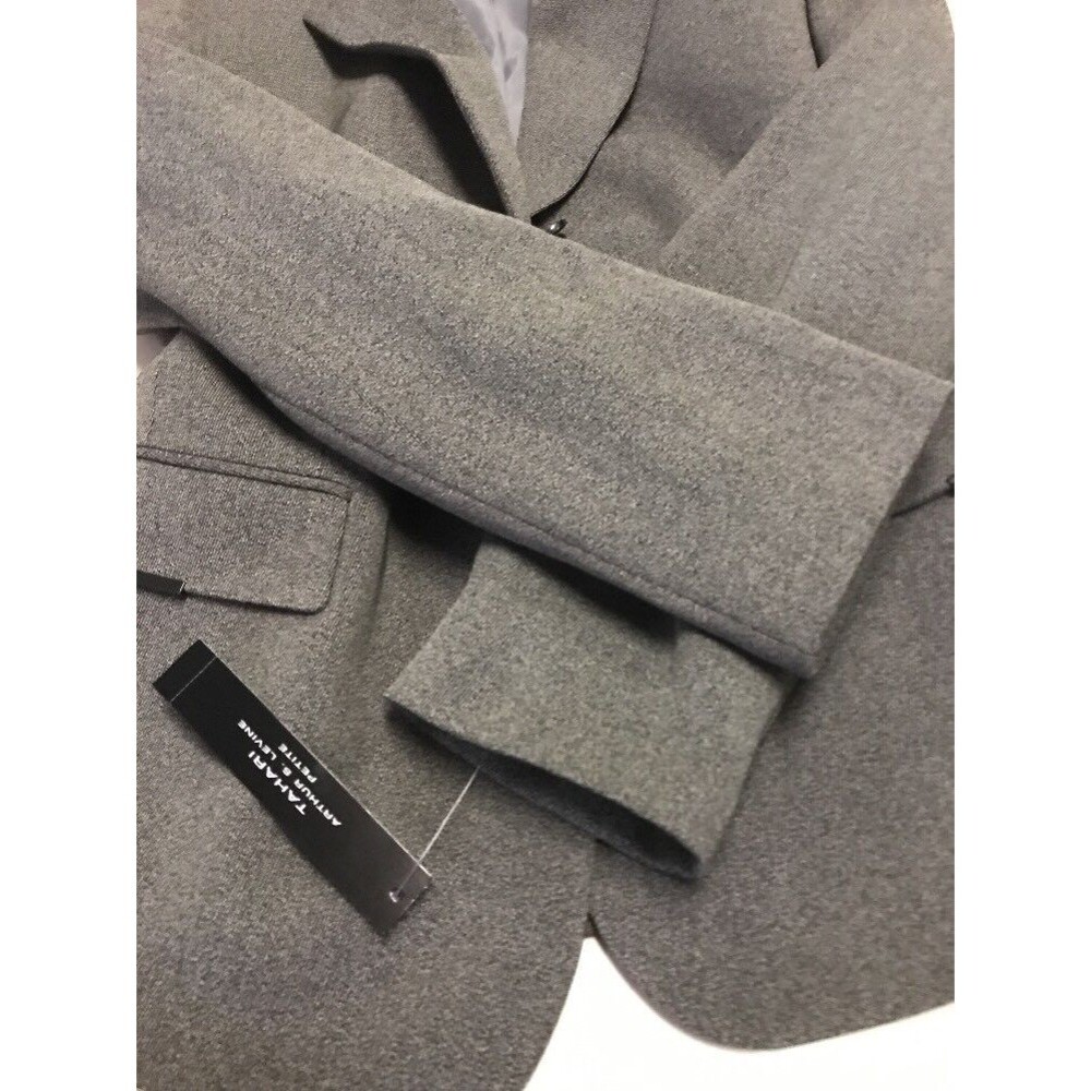 Tahari Nicholson Women's Blazer Gray Lined 3 Button Blazer Size 4P NWT - Picture 10 of 11